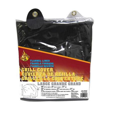 BRUJULA Flannel Backed Grill Cover - Large - Black BR3758691